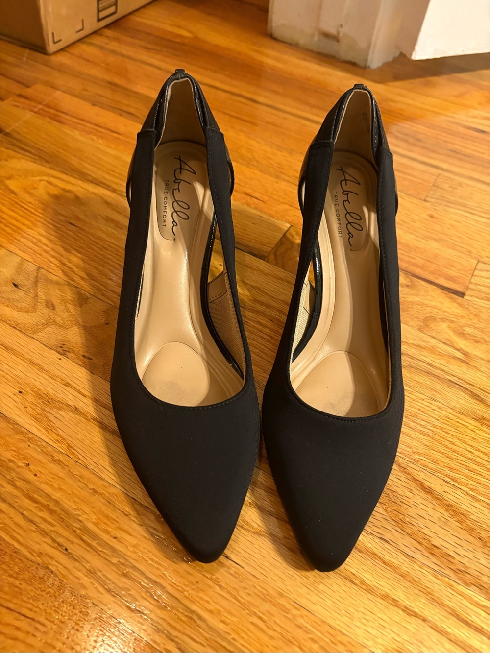 Abella Black Pointed Toe Pump Heels